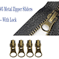 Miniatyrbillede 5 af 5: 12 Stk. #5 Lynlås Slider Reparationssæt Sort Bronze Og Sølv Lynlås Slidere Lynlås Træk Udskiftning Til Metal Plast Og Nylon Spiral Jakke Lynlåse