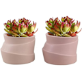 Miniatyrbillede 1 af 3: Sæt med 2 keramiske urtepotter - Irregulær form - Kreativ - Til små planter, kaktusser (a + B) style 1