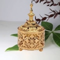 Miniatyrbillede 5 af 5: Retro Metal Sort Røgelsesbrænder Retro Røgelsesbrænder Røgelsespindeholder Aromaterapi Dekorative Ornamenter (guld)