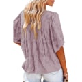 Miniatyrbilde 2 av 5: Kvinners V-hals Chiffon Trykte V-hals Avslappede Bluse Skjorte Topper Purple XL