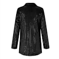 Miniatyrbilde 3 av 4: Kvinners Sekvensjakke Blazer Avslappet Åpen Frontfrakke Silver XL