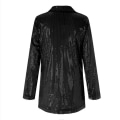 Miniatyrbillede 4 af 5: Kvinders Sequin Jakke Blazer Casual Åben Front Frakke Green XL