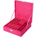 Miniatyrbillede 3 af 5: To-lags smykkeskrin Organizer Display Opbevaringskasse med lås (Rose)