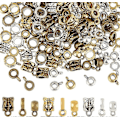 Miniatyrbild 1 av 5: 1 Ask 180 st 9 Stilar Bail Tube Pärlor Länkar Bail Pärla Glidande Charm Loop Hängare Dangle Antik Tibetansk Silver Gyllene Koppling Kolonn Pärla för Europeiska