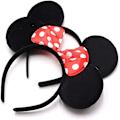 Miniatyrbillede 2 af 7: 12 stk. Mickey Mouse Hårbøjle, Museører Hårbøjle, til Maskeradefest, Fødselsdag, Festnat, Tegneserieklub (Rød & Sort)