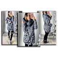 Miniatyrbilde 3 av 4: Høst Dame Høy Hals Casual Jakke Kåpe Parka Hettegenser Lang Glidelås Utetøy Topper 5XL B