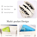 Miniatyrbillede 4 af 5: Canvas skuldertaske lille mulepose til kvinder afslappet tophåndtag taske flere lommer crossbody taske damer messenger taske grøn