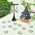 Miniatyrbillede 4 af 5: 1 Æske 18 stk. 9 Stilarter Panda Charms Bulk Søde Dyre Charms Legering Mønt Emalje Guld Mini Pandaer Bambus Flad Bagside Dyr Bjørn Charm