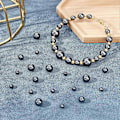Miniatyrbild 4 av 5: Svarta Hematitpärlor 316 st 4 Storlekar Runda Ädelstenspärlor Lösa Pärlor med 1~2mm Hål för Örhängen Armband Halsband Smycken DIY Hantverk Tillverkning 4mm 6mm