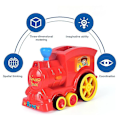 Miniatyrbillede 3 af 4: Domino Tog Sæt Børn Domino Klodser Magisk Elektrisk Automatisk Opsætning Farverige Plastik Dominoer Baby Pædagogiske Klodser Småbørnslegetøj 01 red set