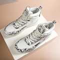 Miniatyrbillede 3 af 5: Herre Sports Løbesko Basketballsko Åndbare Sneakers Fr9966 White EU 41