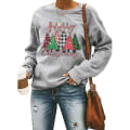 Miniatyrbild 1 av 5: Kvinnors jul fleece tröjor långärmad fuzzy sweatshirts style 6 M
