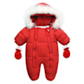 Miniatyrbild 1 av 5: Babyflicka Vinter Snödräkt, Småbarnsjacka Kläder För Pojke Spädbarns Overall Hoodied Red 12-18Y
