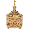 Miniatyrbillede 1 af 5: Retro Metal Sort Røgelsesbrænder Retro Røgelsesbrænder Røgelsespindeholder Aromaterapi Dekorative Ornamenter (guld)