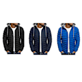 Miniatyrbild 2 av 5: Herrkappa Lös Passform Vit Ankdun Tjockad Hoodie Jacka Vinterkläder L Blue