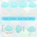Miniatyrbillede 2 af 5: 1 Æske 40 stk. Sky Cabochon Mini Resin Cabochons Flatback Dejlige Glitter Skyer Hvid Blå Regnbue Iridescent Belægning Søde Resin Charms til DIY Håndværk