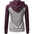 Miniatyrbillede 1 af 2: Hættetrøjer til Kvinder Farveblok Hættetrøje Basic Lynlås Jersey Jakke Langærmet Top Med Lommer Plus Størrelse purple M
