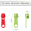 Miniatyrbilde 2 av 5: 80 stk. #5 Plastglidelås Trekk Slider Hode 20 Farger Ovale Glidelåser Slider Hode Glidelås Reparasjonssett Løsning For Klesplagg Tilbehør (0.43x1.41tommer)
