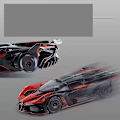 Pikkukuva 3 / 3: Painevalettu auto Bugatti Bolide Supercar -metalliauto kilpa-ajo 1:24 seosmalliauto pienoispainevalu