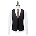 Pikkukuva 3 / 5: Miesten Ruudullinen 3-osainen Puku Slim Fit, Kaksoisrintainen Ruudullinen Pukusetti Light Grey XS