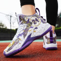Miniatyrbillede 5 af 5: Herre Basketballsko Letvægts Åndbare Vandresko Atletiske Mode Sneakers 3D8909 WhitePurple EU 38