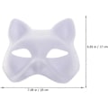 Miniatyrbillede 5 af 5: Kattemaske, 3 STK Therian Masker Hvide Kattemasker Blank DIY Halloween Maske Dyre Halvmasker Maskerade