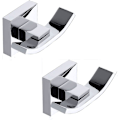 Miniatyrbild 1 av 5: Badrumshanddukskrokar Rockkrok Dubbla Rockkrokar, Polerad Kromfinish, 2-pack