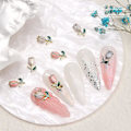Miniatyrbild 5 av 5: 20 st 3d Tuilip nagelcharms blomma nagel strass nagelkonst pärlor nagel nitar lyxig tulpan nagel smycken söta gyllene legering blomma charms för nagel dekor