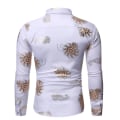 Miniatyrbillede 2 af 5: Herre Hawaiisk Skjorte med Blomsterprint, Slim Fit Casual Strandskjorte White XL