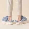 Miniatyrbillede 8 af 9: Søde Haj Hjemmesko Skridsikre Slip-on Sko Indendørs Til Mænd Bløde Plys Hyggelige Vintersko blue EU42 43