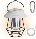 Miniatyrbilde 1 av 5: LED Vintage Oppladbare Barebones Lykter, Retro Bærbare Vanntette Campinglykter i Metall med 3 Dimmebare Kontrollmoduser WHITE