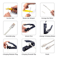 Miniatyrbild 5 av 5: Professionell RJ45-krimpverktyg för nätverkskabel RJ45 Cat7 Cat6a Cat6 Cat5 RJ11