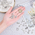 Miniatyrbild 4 av 5: 1 Ask 100 st 10 Stilar Tibetansk Legering Antik Silver Sömnad Stickning Tema Berlocker Pärlor för DIY Halsband Armband Tillverkning Sax Jag Älskar Sömnad