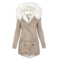 Miniatyrbillede 3 af 4: Fleecefrakke til kvinder Hætte Cardigan Casual Langærmet Varmt Overtøj Til Efterår Vinter Ny 3XL Red