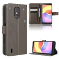 Læder telefoncover med diamanttekstur til ZTE Blade A32 Brown