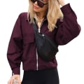 Miniatyrbilde 1 av 5: Jakker Dame Langermet Store Lommer Jakker Kåpe Ensfarget Casual Topper Ny XL A