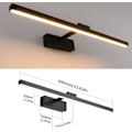Miniatyrbillede 2 af 5: 12w LED Badeværelsesspejl Lys 50cm, IP44, 180° Roterbar, Varm Hvid 3000k, Sort