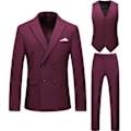 Pikkukuva 1 / 2: Miesten Puvut 2-Nappinen Slim Fit 3-osainen Puku wine red L