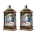 Miniatyrbild 1 av 2: 1 set med 2 st dekorativa julbelysningar lysande lampor skrivbordslampor (brun)