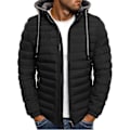 Miniatyrbillede 1 af 5: Herre Frakke Løs Pasform Hvid Andedun Fortykket Hættejakke Vinter Outfit S Black