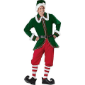 Miniatyrbillede 1 af 2: Herre Elf Julemand Kostume Deluxe Sæt Cosplay Dragt M