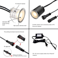 Miniatyrbilde 5 av 5: 16 Pakke 12v Led Innfelte Gulvspotter Ip67-0.6w 4000k, Diameter:32mm, hvit