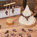Miniatyrbild 4 av 5: 100 st Träkorsberlocker Träkorspärlor Mini Små Fickkors Naturligt Trä Rosenkrans Krucifix Påsklovsberlocker för Smyckestillverkning