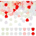 Miniatyrbilde 1 av 5: 800 stk. 8 farger Akryl Perlehetter Frostet Blomsterform Perler Transparent 6-Blad Perle Endestykker for Halskjede Øredobber Smykkelaging