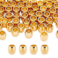 Miniatyrbillede 1 af 5: 50 stk. 6 mm rustfrit stål gyldne europæiske perler store hul perler tønde afstandsstykke perler løse perler passer