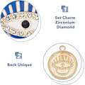 Miniatyrbillede 3 af 5: 36 stk. 6 Stilarter Ondt Øje Rhinestone Charms Ondt Øje Legering Vedhæng Emalje Øje Vedhæng Charms til DIY Halskæde Armbånd Ørering Smykkefremstilling Hul: 1.5