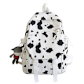 Miniatyrbillede 1 af 2: Ko-print Rygsæk i Koreansk Stil, Bærbar Letvægts Rejsetaske til Gymnasie- og Universitetsstuderende Cow Pattern