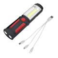 Pikkukuva 1 / 5: 3W Handsfree Ladattava LED-taskulamppu, 2-in-1 COB LED-työvalaisin retkeilyyn/vaellukseen/autoon/autotalliin/verstaaseen, kaksi valaistustilaa, punainen