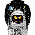 Miniatyrbillede 2 af 5: Langærmet hættetrøje til mænd Halloween Sjov Crew Neck Sweatshirt med kængurulomme Jul Multicolor 3d Print Jumper Sweaterstørrelse