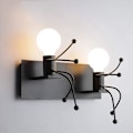 Miniatyrbillede 1 af 5: Tegneserie Design Børneværelse Væglampe, kreative Væglamper E27 Jern Indendørs Lampe Moderne Væglamper, korridor, soveværelse, køkken, bar, cafe, restaurant